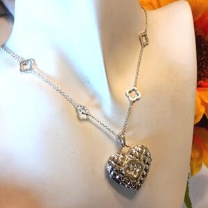 HEIDI KLUM STERLING HEART LOCKET NECKLACE